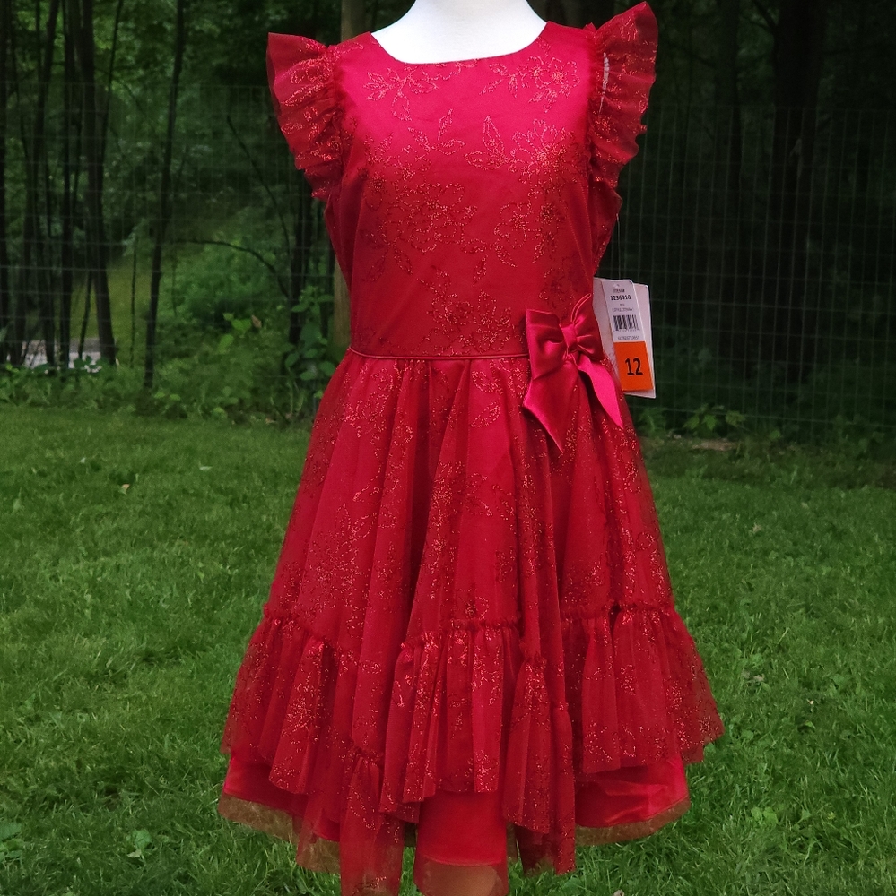 NWT Jona Michelle red sparkley holiday dress